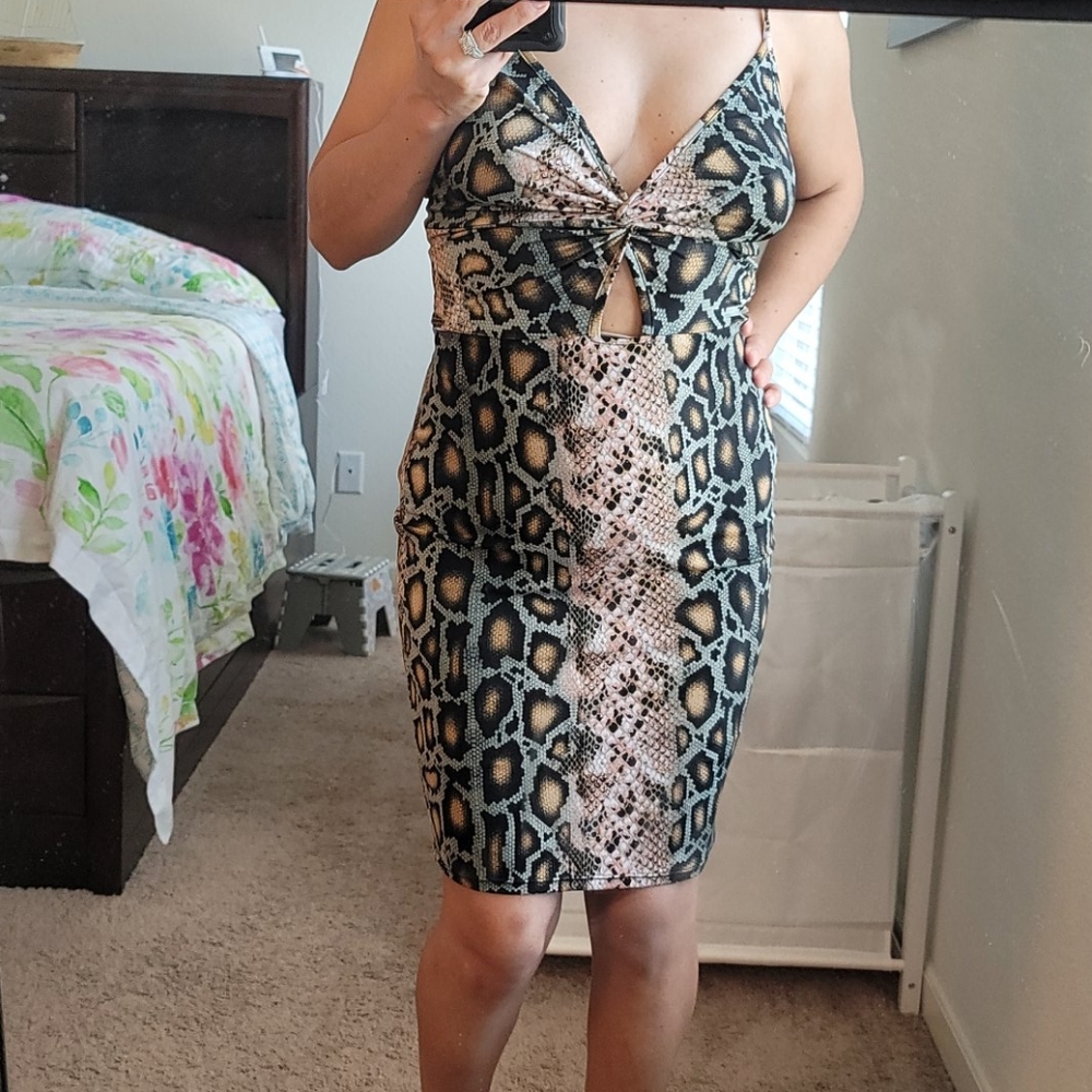 Sneak print dress animal print